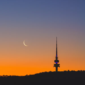 Tower and Crescent Moon